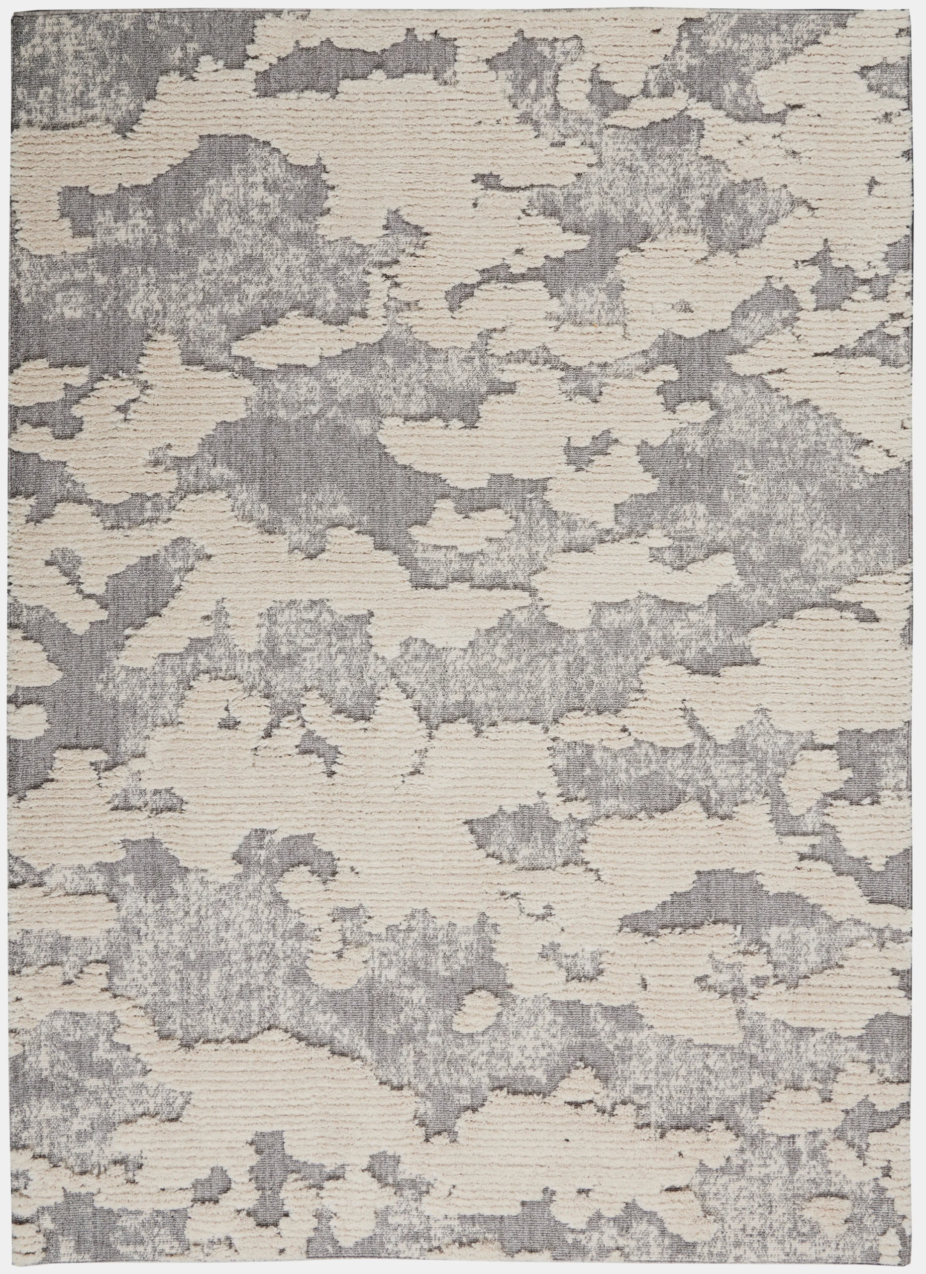 Nourison Textured Contemporary Contemporary Ivory/Grey Area Rug