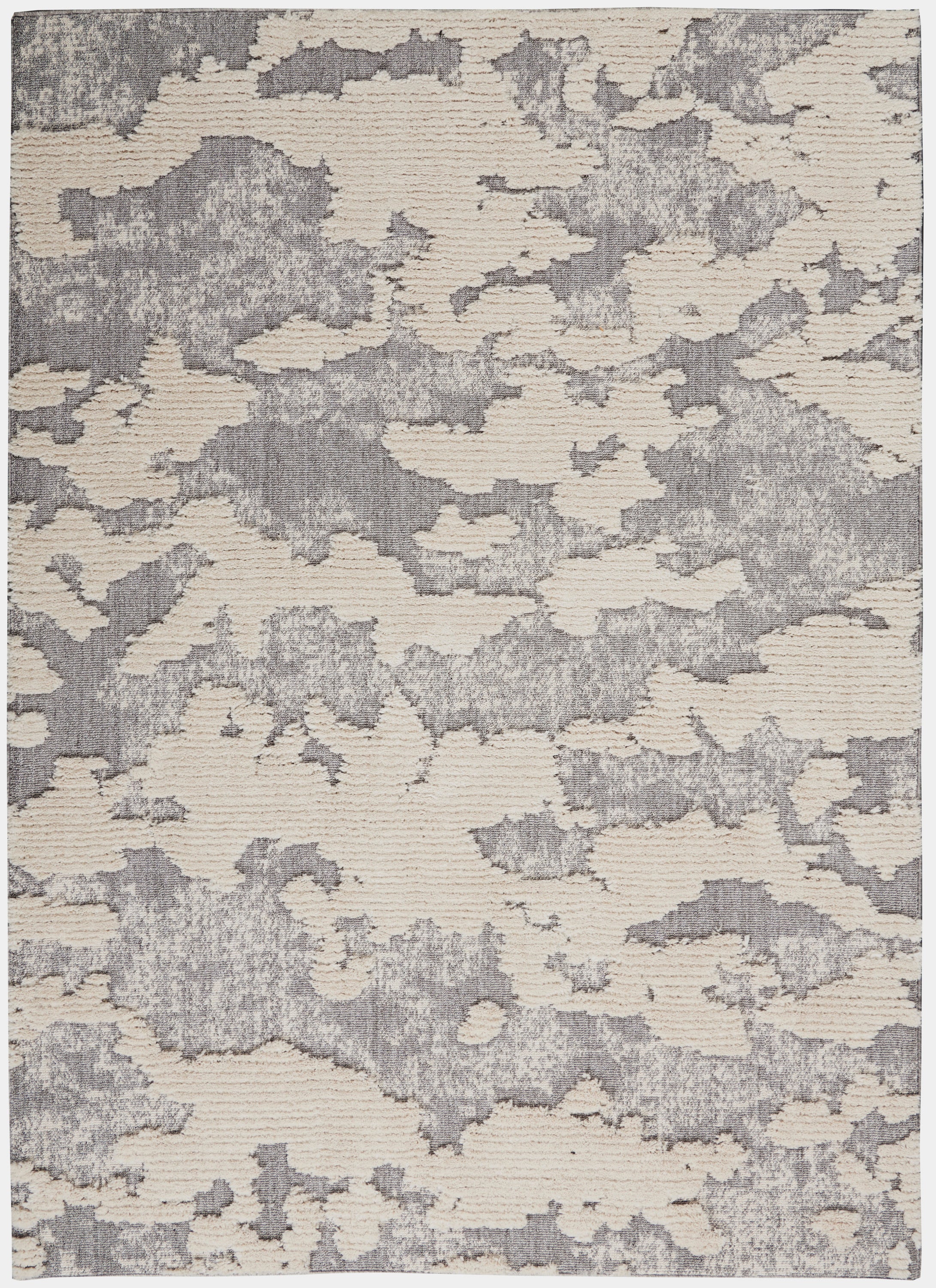 Nourison Textured Contemporary Contemporary Ivory/Grey Area Rug